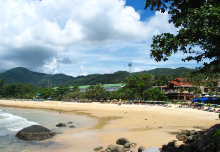 Phuket Karon beach on the rock restaurant
