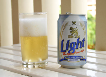 Phuket Singha light beer