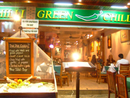 Phuket Karon beach green chilli restaurant