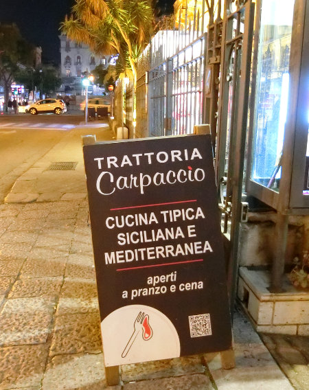 Italy Palermo TRATTORIA Carpaccio
